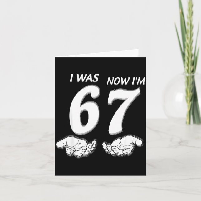 7 Year Old Birthday Shirt Was 6 Now I'm 7 67 Funny Kort (Framsida)