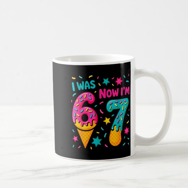 7 Year Old Birthday Was 6 Now I'm 7 Kids Funny  Kaffemugg (Höger)