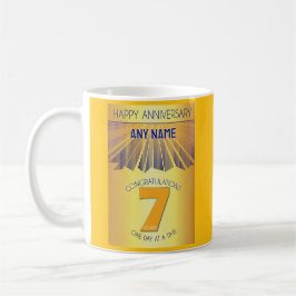 7 Year Sober Anniversary | Golden Ray 12 Step Kaffemugg