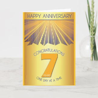7 Year Sober Anniversary | Golden Ray 12 Step Kort