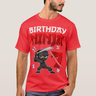 7 Years Old Boy Birthday Tee, Birthday Ninja Boy  T Shirt
