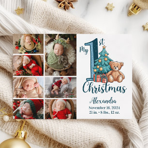 7Foto Blå Teddy Baby 1:a julen