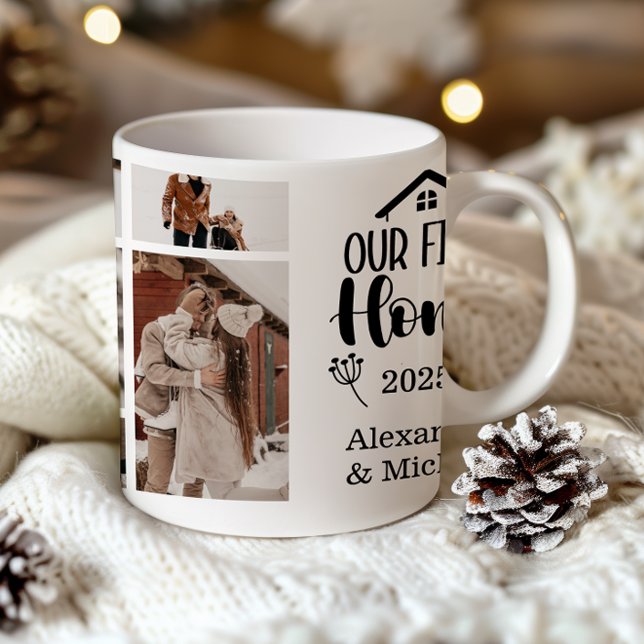 7Photo Minimialist Christmas Our First Home Kaffemugg (Skapare uppladdad)