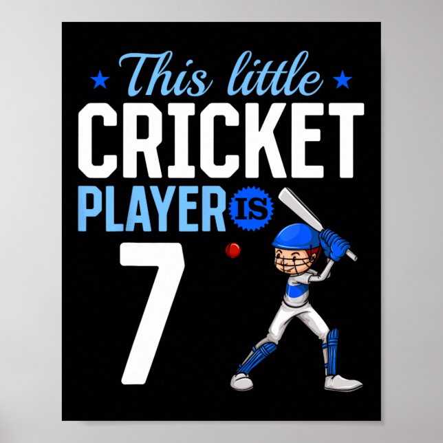 7th Birthday Cricket Player  Poster (Framsidan)