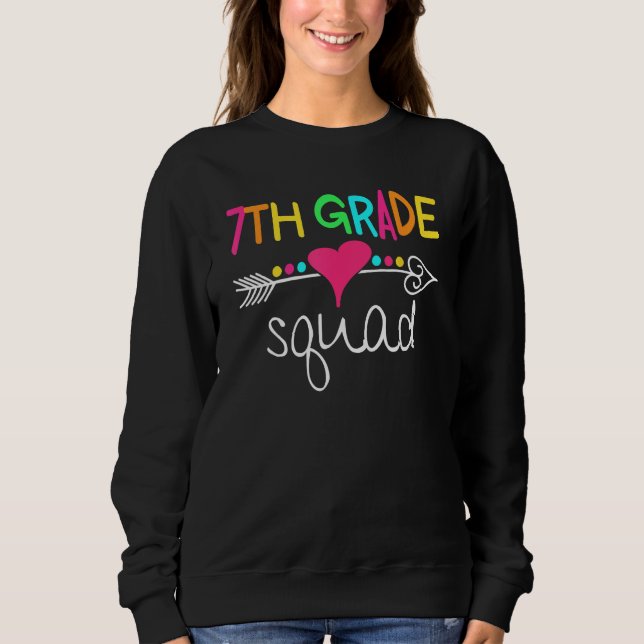 7th Grade Squad Seventh Teacher Student Team Back  T Shirt (Framsida)
