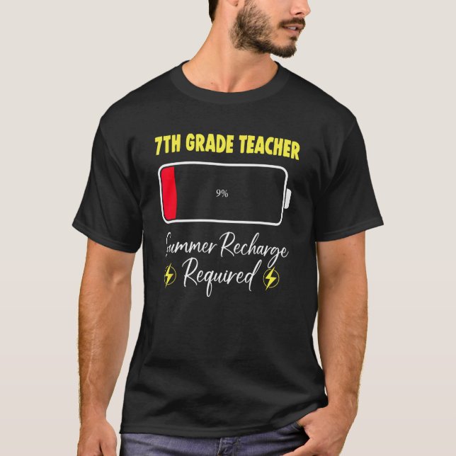 7th Grade Teacher Summer Recharge Required Last Da T Shirt (Framsida)