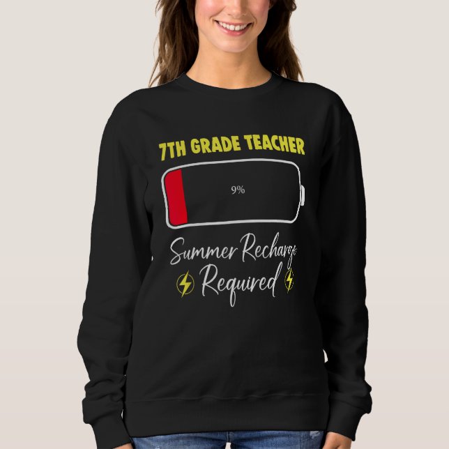 7th Grade Teacher Summer Recharge Required Last Da T Shirt (Framsida)