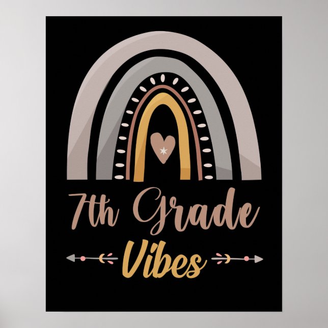 7th Grade Vibes Seventh Grade Back to School Poster (Framsidan)
