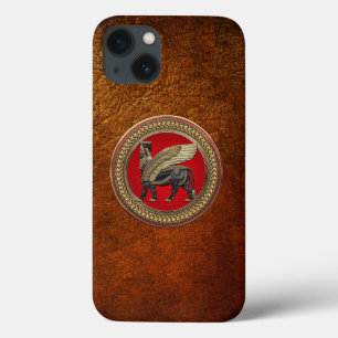 [800] Assyrian Winged Bull: Guld och Black Lamassu