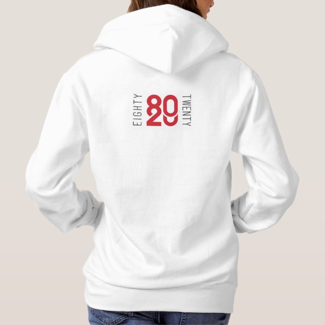 8020 Kvinnors Hoodie (röd) T Shirt (Baksida)