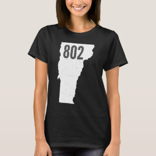 802 Statusöversikt för Pridet Vermont Area Code T Shirt