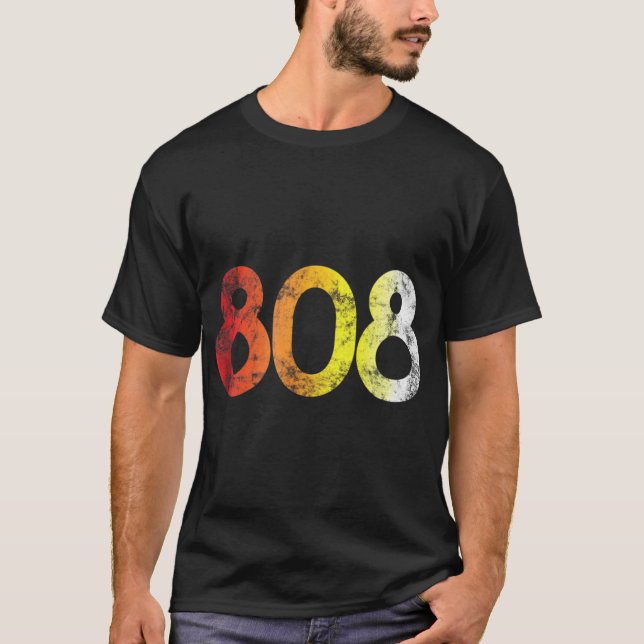 808 Retro Stil Roland Electronic Drum Maskin Shi T Shirt (Framsida)