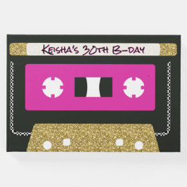 80|90:s Retro-kassettband |Shock rosa & Guld Gästböcker