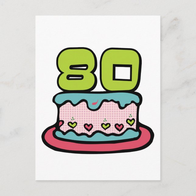 80 Ålderskaka Vykort (Framsida)