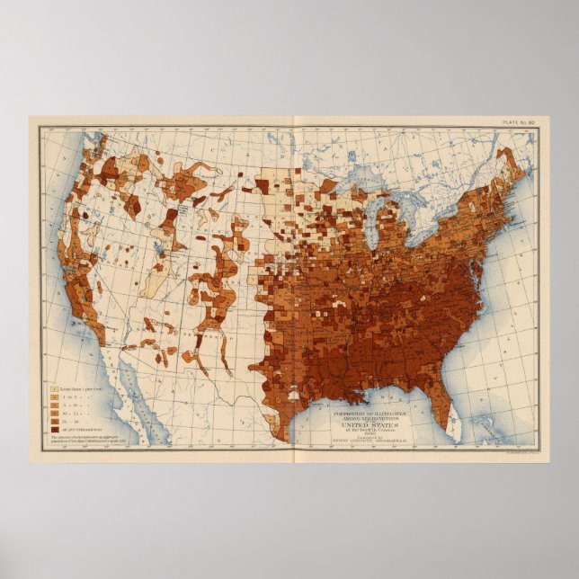 80 Andel analfabeter neger-väljare Poster (Framsidan)