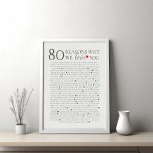 80 anledningar till att vi kärlek 70:e 60:e årsdag