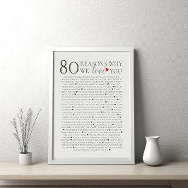 80 anledningar till att vi kärlek 70:e 60:e årsdag poster