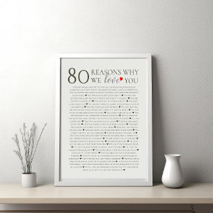 80 anledningar till att vi kärlek 70:e 60:e årsdag poster