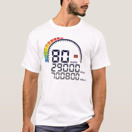80 ans years compteur anniversaire days hours vite t shirt