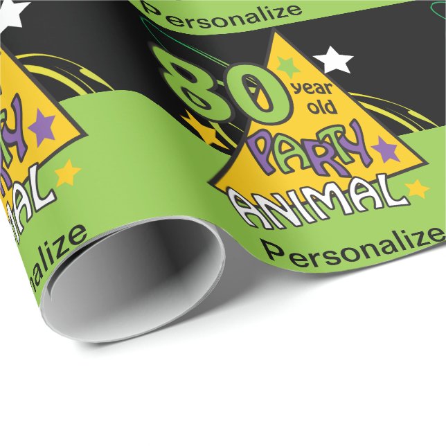 80 år Åldersdag i Party Presentpapper (Rullad Hörn)