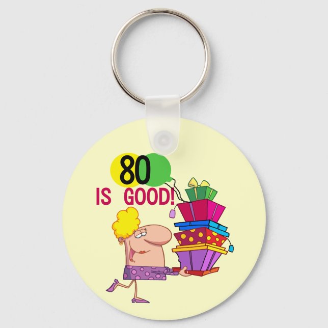 80 år är Bra Birthday Tshirts och Gifts Nyckelring (Framsida)