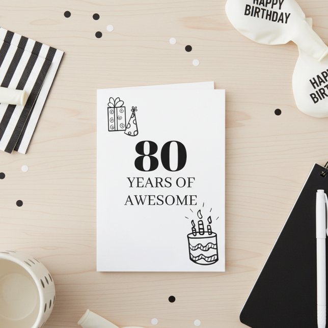 80 år fantastisk 80-årsdag kort (Skapare uppladdad)