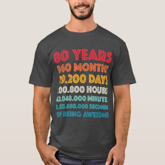 80 år för fantastisk-födelsedagspressen t shirt