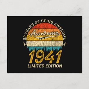 80 år gammal dag 1941 Fantastisk sedan 80:e födels Vykort