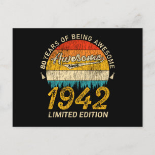 80 år gammal dag 1942 Fantastisk sedan 80:e födels Vykort