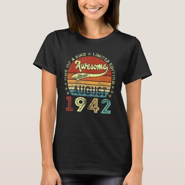80 år gammal Fantastisk sedan augusti 1942 80:e fö T Shirt (Framsida)