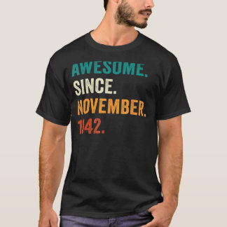 80 år gammal Fantastisk sedan november 1942 80:e b T Shirt