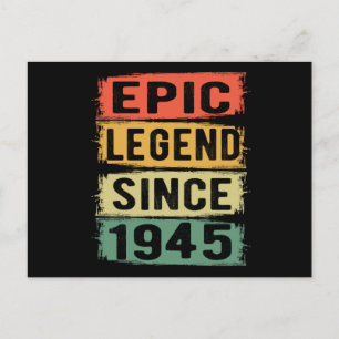 80 år gammal Födelsedag 1945 Episk Legend 80-årsda Vykort