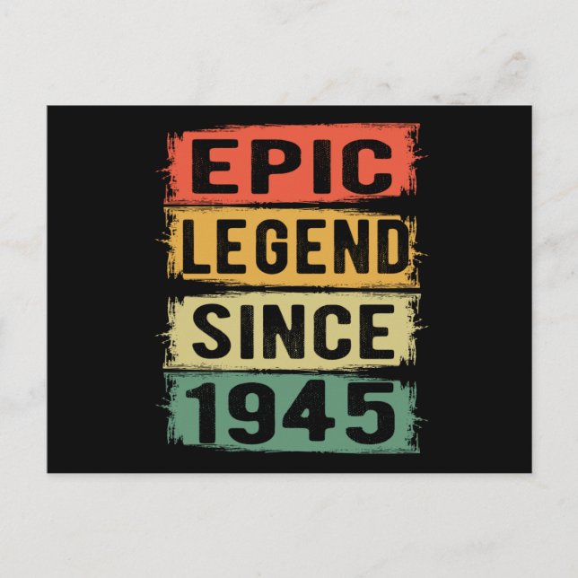 80 år gammal Födelsedag 1945 Episk Legend 80-årsda Vykort (Framsida)