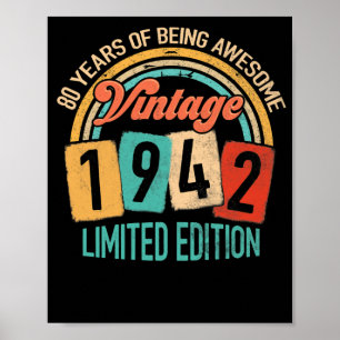 80 år gammal i Fantastisk 1942 80:e födelsedagen Poster