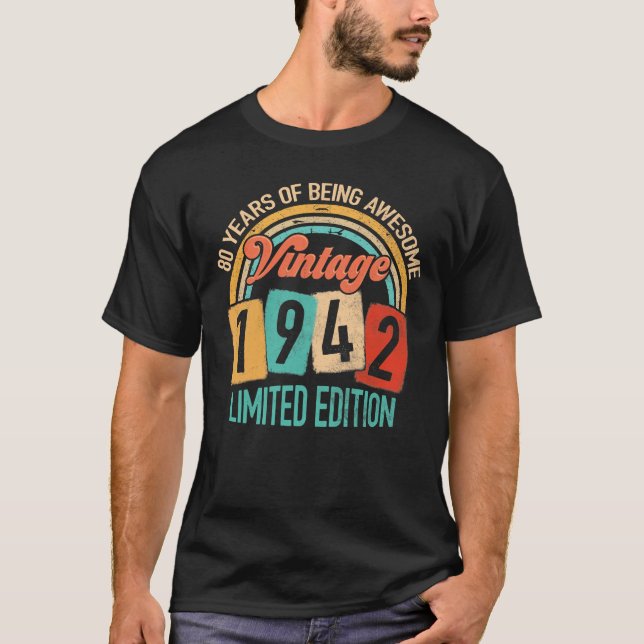 80 år gammal i Fantastisk 1942 80:e födelsedagen T Shirt (Framsida)