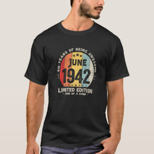 80 år gammal juni 1942 80:e födelsedagen 2 t shirt
