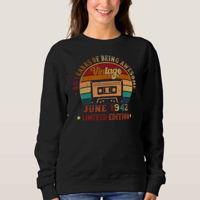 80 år Gammal juni 1942 80:e födelsedagspresent T Shirt (Framsida)