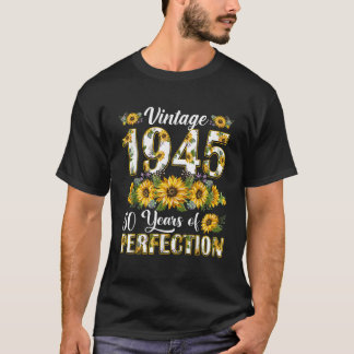 80 år gammal vintage 1945 solros 80-årsdag G T Shirt