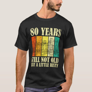 80 år gammal Vintage Railroad Steam Tåg 80th Birt T Shirt
