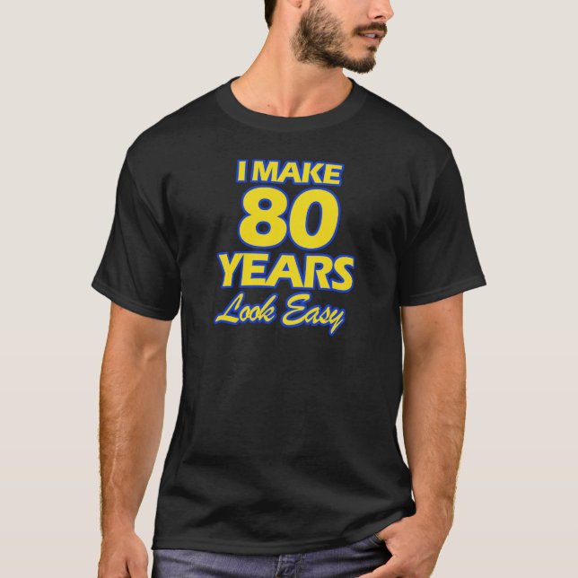 80 ÅR GAMMALA FÖDELSEDAGDESIGNER T-SHIRT (Framsida)