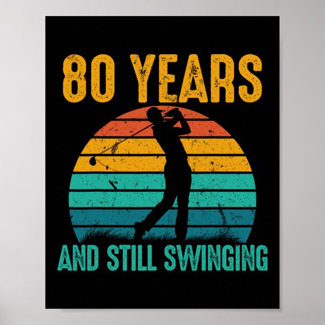 80 år och fortfarande simmar gulf 80:e födseln poster (Framsidan)