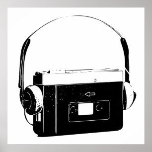 80 är Portable Cassette Player, Walkman. Poster