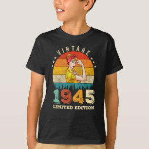 80-årig dag 1945 Vintage 80:e födelsedagen Kvinnor T Shirt