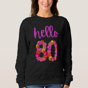 80-årig födelsedagsblomma Hej 80:e min 80:e B T Shirt