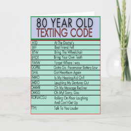 80 Årig Textmeddelandekod Rolig Födelsedag Pension Kort