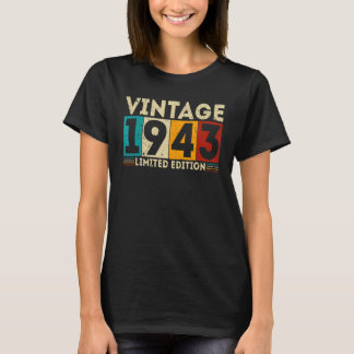 80-årig Vintage 1943 80:e födelsedagen T Shirt