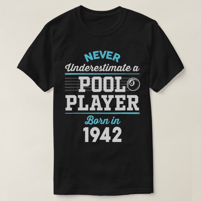 80-åriga Bassäng och Billiard Player_ 1 942 80 Bi T Shirt (Design framsida)