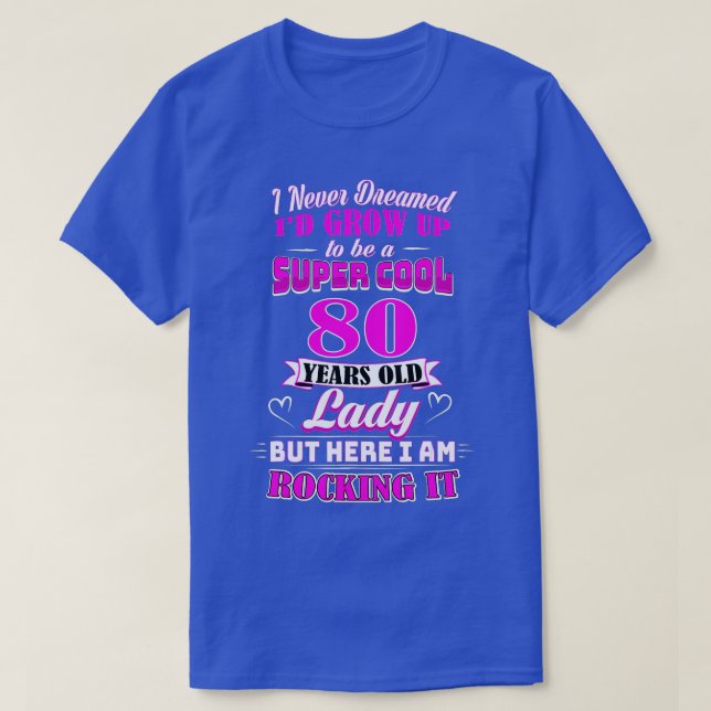 80-åriga Dam-fyr 80-årsjubileum sedan T Shirt (Design framsida)