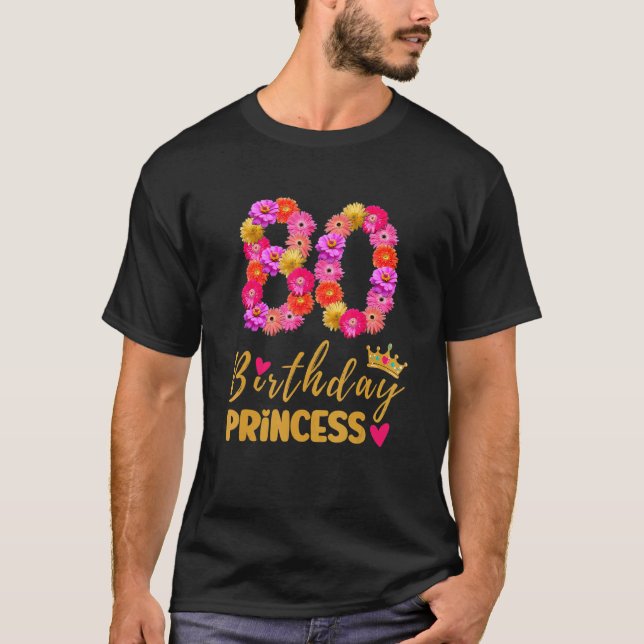 80-åriga födelsedag prinsessan fyller sin 80 B T Shirt (Framsida)