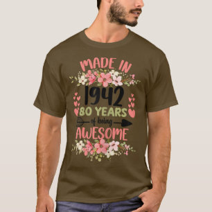 80 års ålder 80:e födelsedagen 1942 Kvinnlig flick T Shirt
